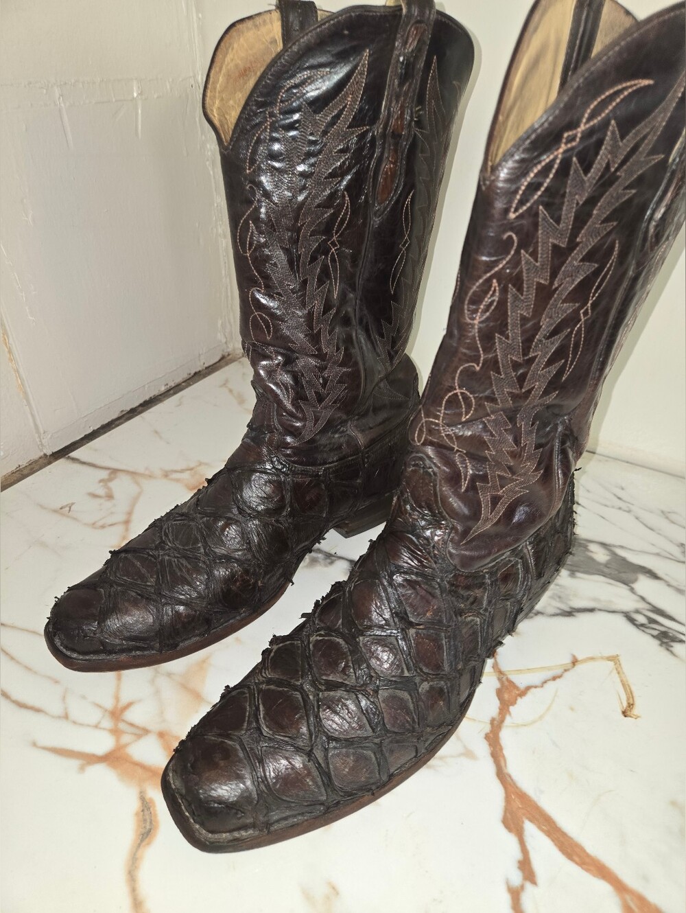 Pirarucu  Skin Men's Boots, Size 11 D, Retails For $575.00